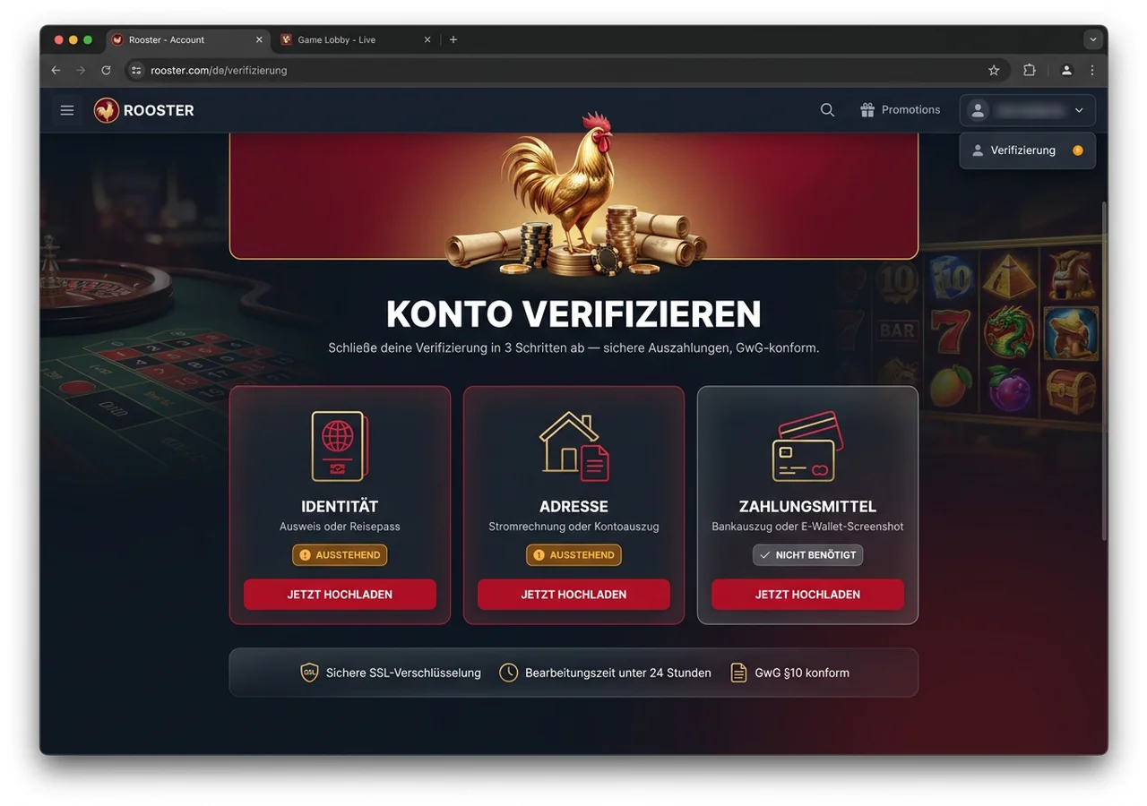 Konto-Verifizierung (KYC) – Rooster